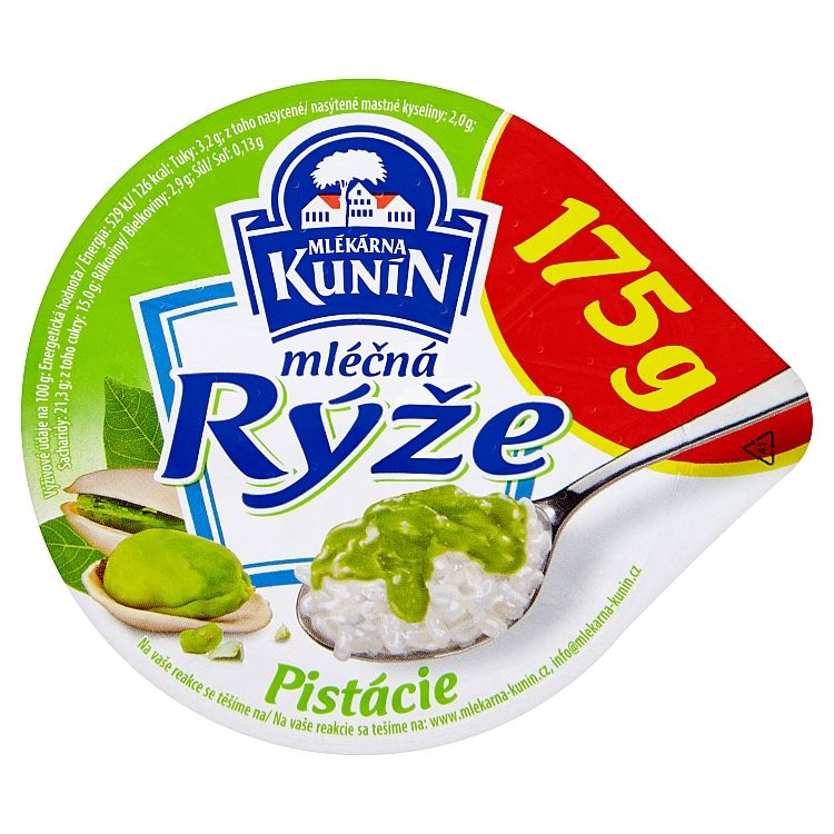 Kunín Mliečna ryža pistácia 175 g