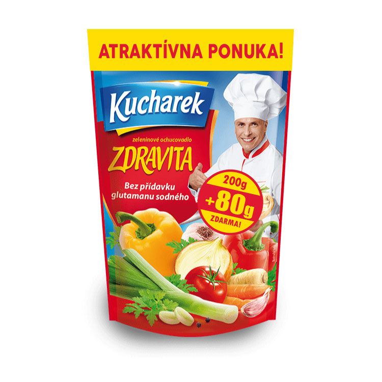 Kucharek Zdravita ochucovadlo bez glutamanu 200g+80g - eDELIA.sk