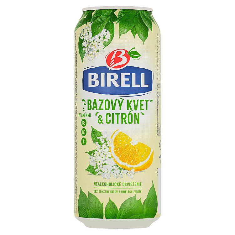 Birell Bazový kvet & citrón miešaný nealkoholický nápoj 0,5 l