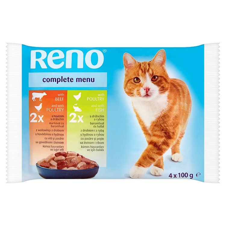 Reno Complete Menu Kompletné krmivo pre dospelé mačky 4 x 100 g - eDELIA.sk