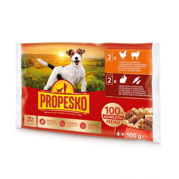 Propesko Kapsičky pre psov král-zel/kur - jah 4x100g