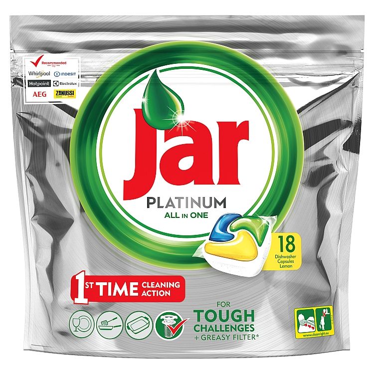 Jar Platinum Lemon kapsuly do automatickej umývačky riadu 18 kusov