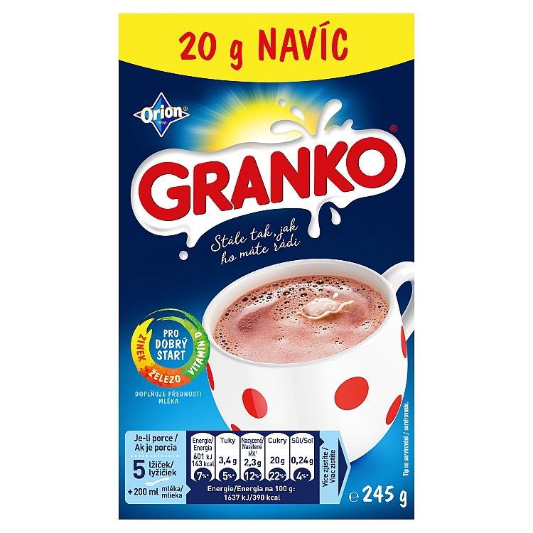 Orion Granko Instantný kakaový nápoj 225 g+20 g