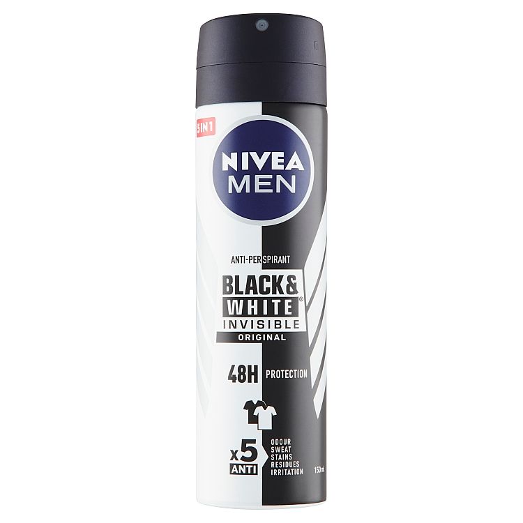 Nivea Men Black & White Invisible Original Sprej antiperspirant 150 ml - eDELIA.sk