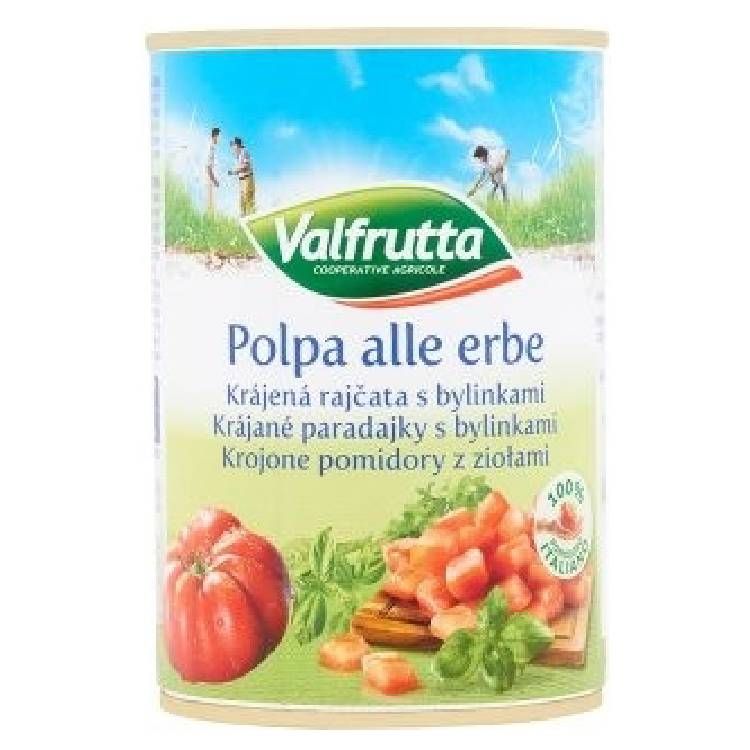 Valfrutta krájané paradajky s bylinkami 400 g
