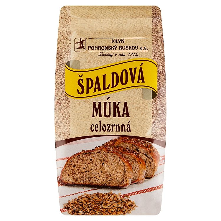 Mlyn Pohronský Ruskov Špaldová múka celozrnná 800 g