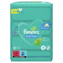 Pampers Fresh Clean Vlhčené Obrúsky 4ks Balení= 320 Obrúskov