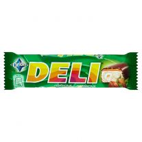 ORION DELI Oriešková tyčinka s lieskovými orechami a karamelom máčaná v horkej čokoláde 35 g