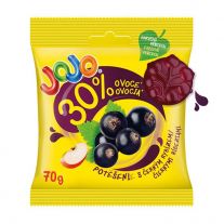 JOJO Potešenie Čierne ríbezle želé cukríky s ovocným pyré 70 g
