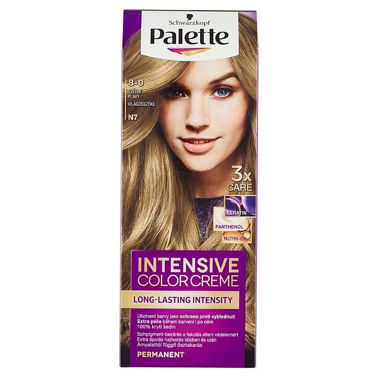 Palette farba na vlasy 2x50ml Intensive Color Cream N7  Svetlo plavá