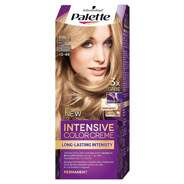 Schwarzkopf Palette Intensive Color Creme farba na vlasy Prirodzený Svetlý Blond 12-46 (BW12)