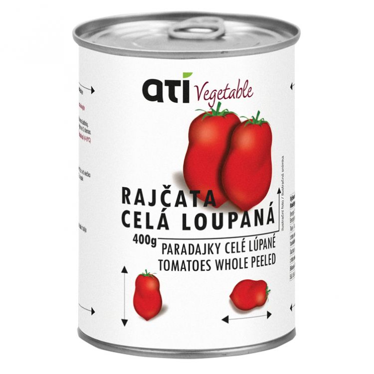 ATI Vegetable Paradajky celé, lúpané 400g