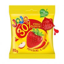 JOJO Potešenie Jahoda želé cukríky s ovocným pyré 70 g