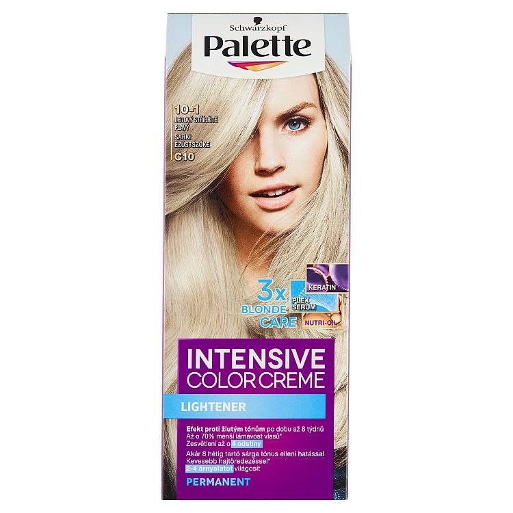 Palette farba na vlasy 2x50ml Intensive Color Cream C10 Ľadovo striebristo plavá