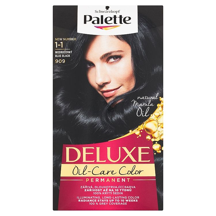 Schwarzkopf Palette Deluxe farba na vlasy Modročierny 1-1 (909)