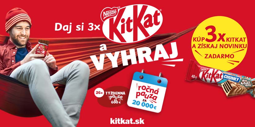 Daj si 3× KitKat a vyhraj
